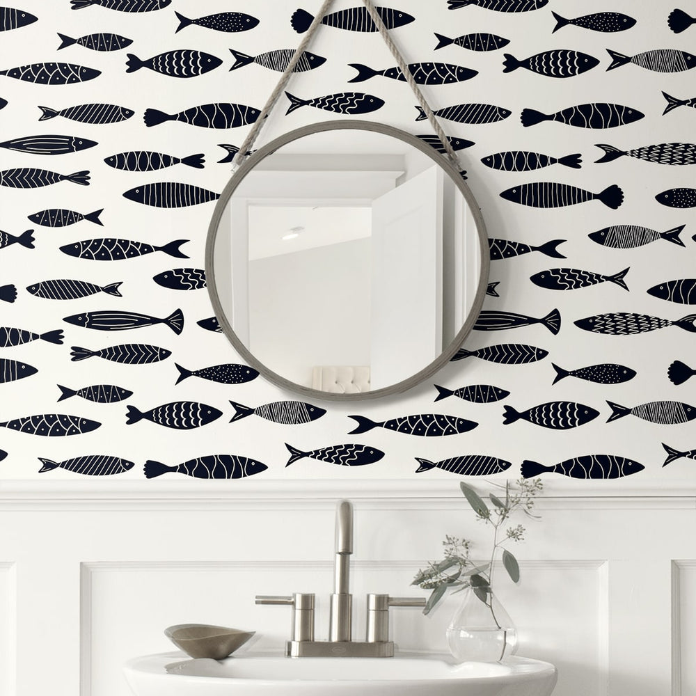 
                  
                    SC21500 fish coastal wallpaper bathroom from the Summer House collection by Seabrook Designs
                  
                