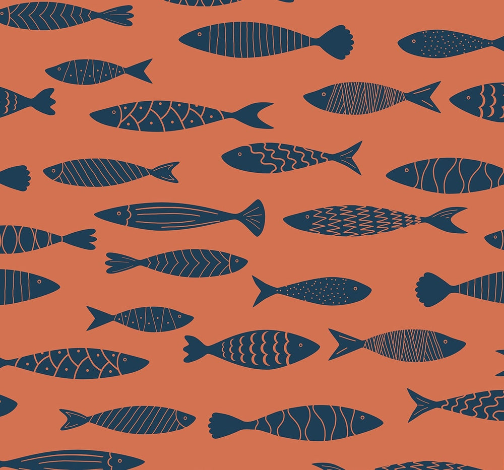 SC21506 fish coastal wallpaper from the Summer House collection by Seabrook Designs