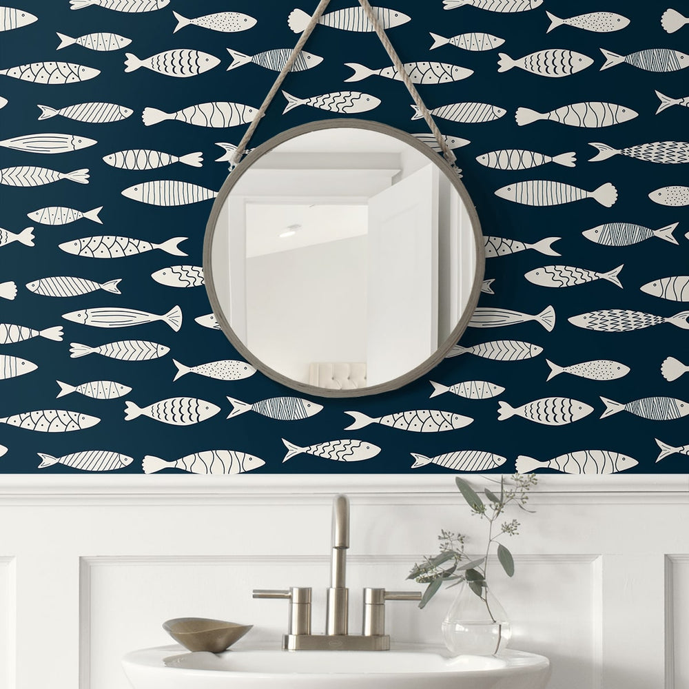 
                  
                    SC21512 fish coastal wallpaper bathroom from the Summer House collection by Seabrook Designs
                  
                