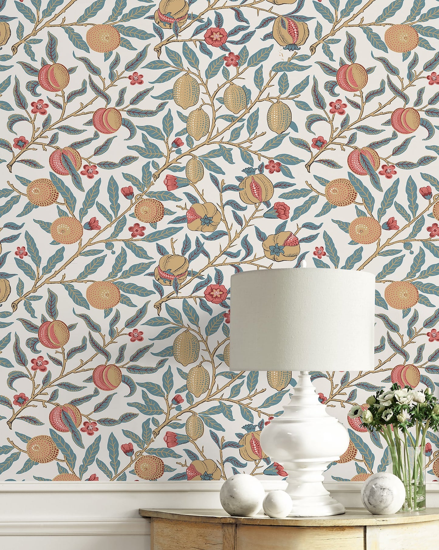 SD20601 Sutton Pomegranate botanical wallpaper decor from Say Decor