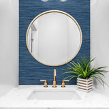 SG10202 faux grasscloth peel and stick removable wallpaper bathroom from The Sojourn Collection by Stacy Garcia Home