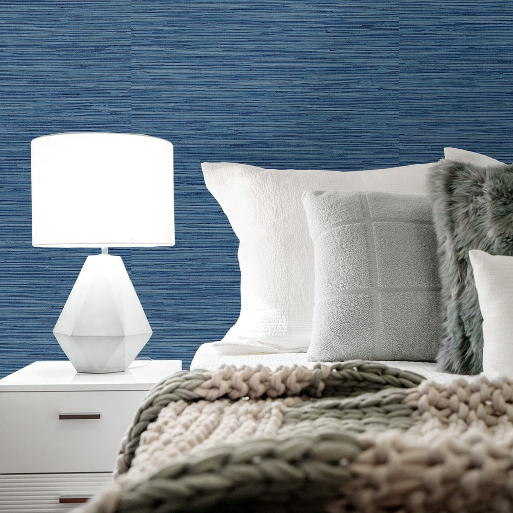 
                  
                    SG10202 faux grasscloth peel and stick removable wallpaper bedroom from The Sojourn Collection by Stacy Garcia Home
                  
                