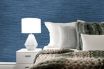 SG10202 faux grasscloth peel and stick removable wallpaper bedroom from The Sojourn Collection by Stacy Garcia Home