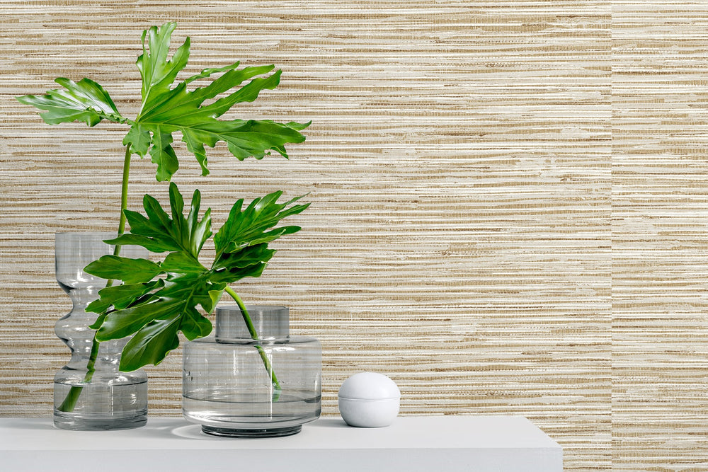 SG10203 faux grasscloth peel and stick removable wallpaper decor from The Sojourn Collection by Stacy Garcia Home