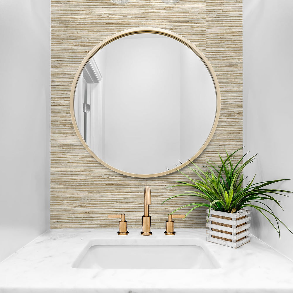 
                  
                    SG10203 faux grasscloth peel and stick removable wallpaper bathroom from The Sojourn Collection by Stacy Garcia Home
                  
                