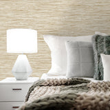 SG10203 faux grasscloth peel and stick removable wallpaper bedroom from The Sojourn Collection by Stacy Garcia Home