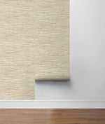 SG10203 faux grasscloth peel and stick removable wallpaper roll from The Sojourn Collection by Stacy Garcia Home