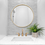 SG10208 faux grasscloth peel and stick removable wallpaper bathroom from The Sojourn Collection by Stacy Garcia Home