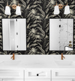 SG10300 Palma botanical peel and stick wallpaper bathroom from the Sojourn Collection by Stacy Garcia Home