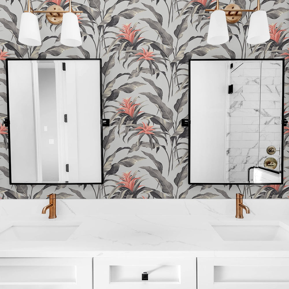 
                  
                    SG10301 Palma botanical peel and stick wallpaper bathroom from the Sojourn Collection by Stacy Garcia Home
                  
                