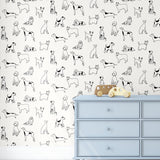 SG10400 best in show dog peel and stick removable wallpaper nursery from the Sojourn collection by Stacy Garcia Home