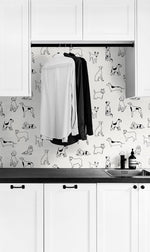 SG10400 best in show dog peel and stick removable wallpaper laundry room from the Sojourn collection by Stacy Garcia Home