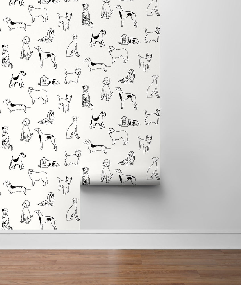SG10400 best in show dog peel and stick removable wallpaper roll from the Sojourn collection by Stacy Garcia Home