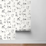 SG10400 best in show dog peel and stick removable wallpaper roll from the Sojourn collection by Stacy Garcia Home