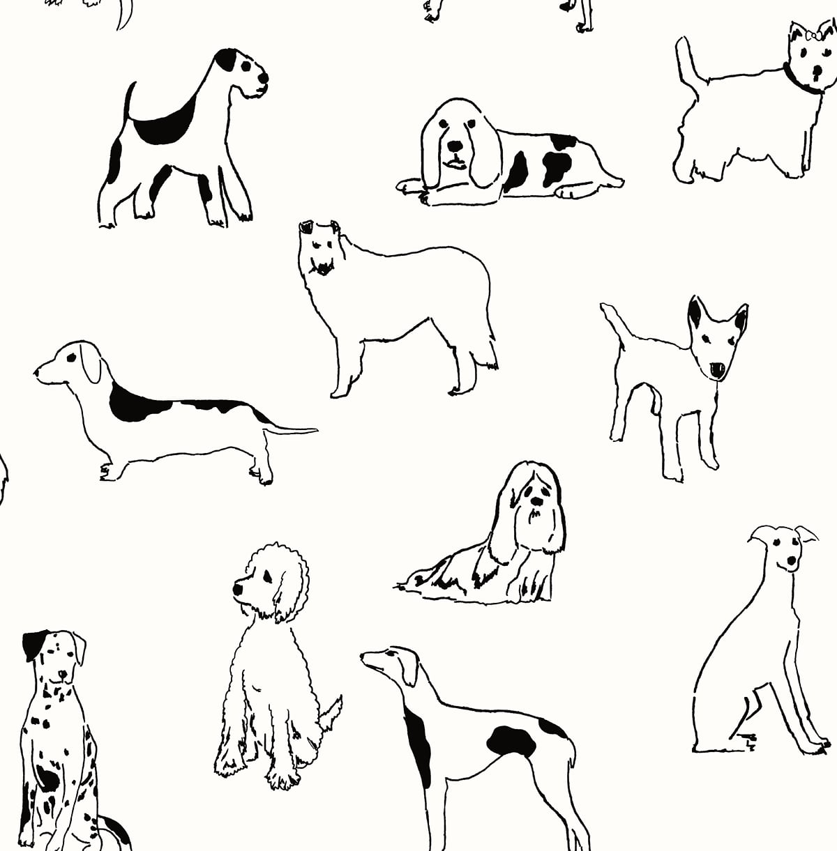 SG10400 best in show dog peel and stick removable wallpaper from the Sojourn collection by Stacy Garcia Home