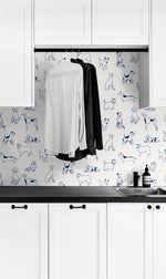 SG10402 best in show dog peel and stick removable wallpaper laundry room from the Sojourn collection by Stacy Garcia Home