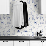 SG10402 best in show dog peel and stick removable wallpaper laundry room from the Sojourn collection by Stacy Garcia Home