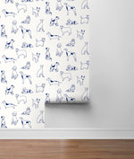 SG10402 best in show dog peel and stick removable wallpaper roll from the Sojourn collection by Stacy Garcia Home