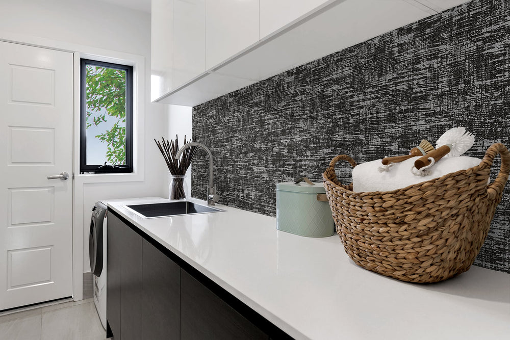 SG10500 Interference abstract peel and stick removable wallpaper laundry room from The Sojourn Collection by Stacy Garcia Home