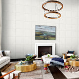 SG10700 square away faux wood peel and stick wallpaper living room from The Sojourn Collection by Stacy Garcia Home