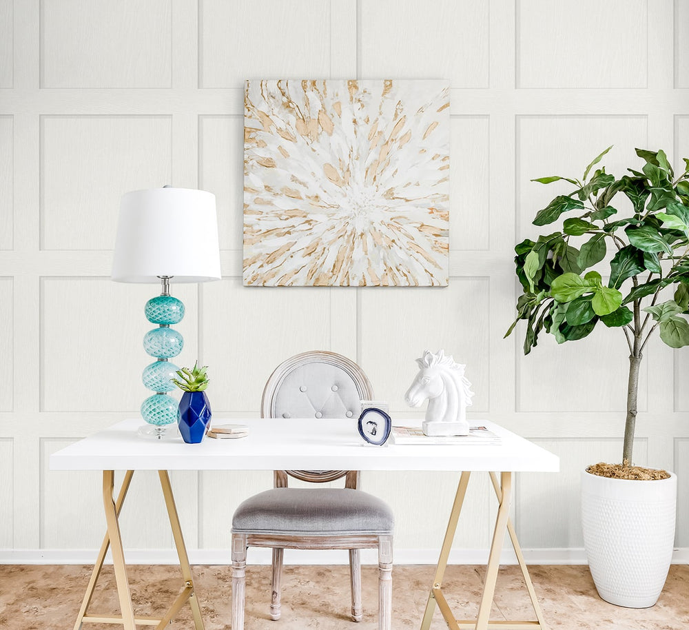 SG10700 square away faux wood peel and stick wallpaper office from The Sojourn Collection by Stacy Garcia Home