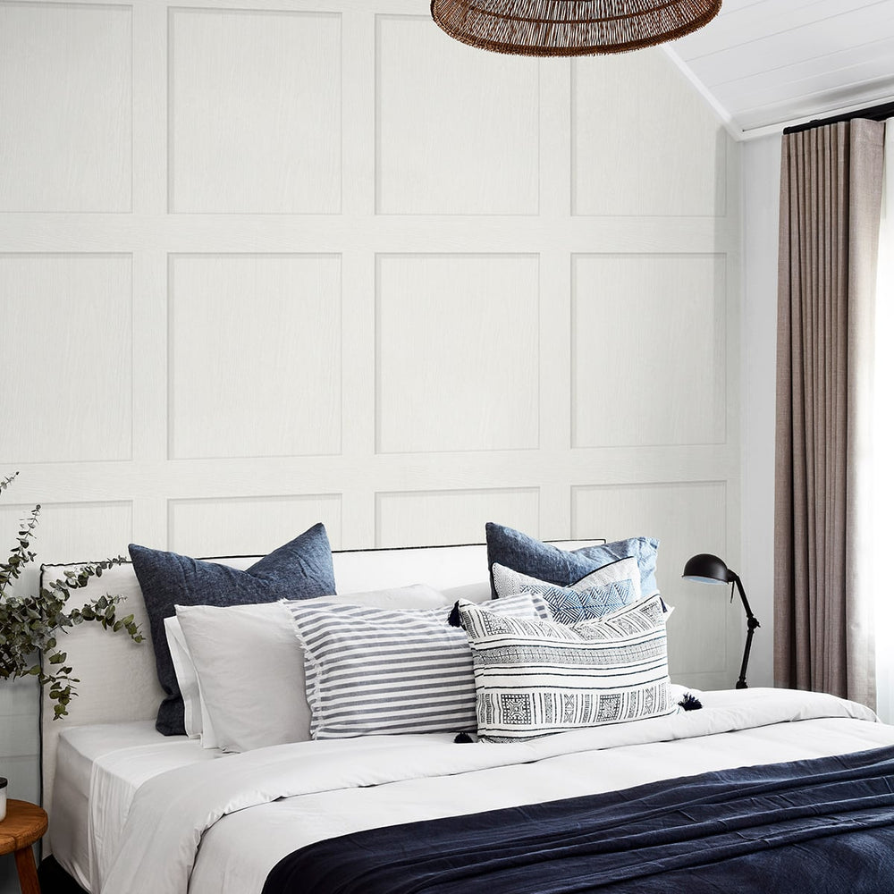 
                  
                    SG10700 square away faux wood peel and stick wallpaper bed from The Sojourn Collection by Stacy Garcia Home
                  
                