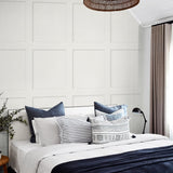 SG10700 square away faux wood peel and stick wallpaper bed from The Sojourn Collection by Stacy Garcia Home