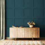 SG10704 square away faux wood peel and stick wallpaper entryway from The Sojourn Collection by Stacy Garcia Home