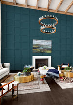 SG10704 square away faux wood peel and stick wallpaper living room from The Sojourn Collection by Stacy Garcia Home