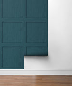 SG10704 square away faux wood peel and stick wallpaper roll from The Sojourn Collection by Stacy Garcia Home