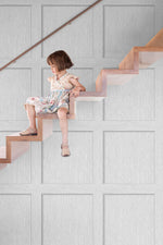 SG10708 square away faux wood peel and stick wallpaper stairs from The Sojourn Collection by Stacy Garcia Home