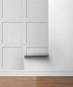 SG10708 square away faux wood peel and stick wallpaper roll from The Sojourn Collection by Stacy Garcia Home
