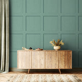 SG10714 square away faux wood peel and stick wallpaper entryway from The Sojourn Collection by Stacy Garcia Home