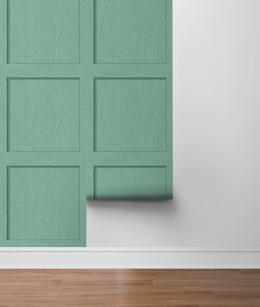 SG10714 square away faux wood peel and stick wallpaper roll from The Sojourn Collection by Stacy Garcia Home
