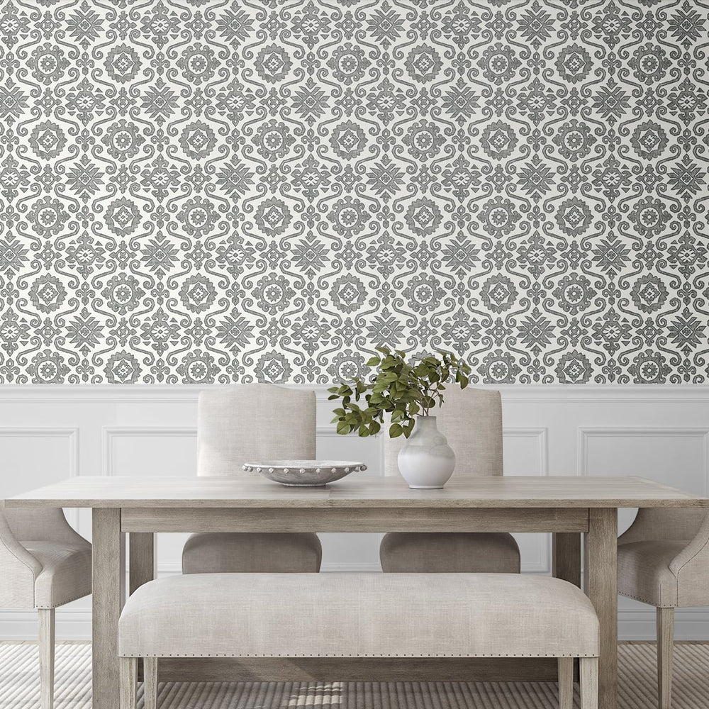 
                  
                    SG10800 Augustine geometric peel and stick removable wallpaper dining room from The Sojourn Collection by Stacy Garcia Home
                  
                