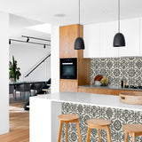 SG10800 Augustine geometric peel and stick removable wallpaper kitchen from The Sojourn Collection by Stacy Garcia Home