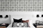 SG10800 Augustine geometric peel and stick removable wallpaper bedroom from The Sojourn Collection by Stacy Garcia Home