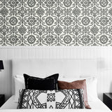 SG10800 Augustine geometric peel and stick removable wallpaper bedroom from The Sojourn Collection by Stacy Garcia Home