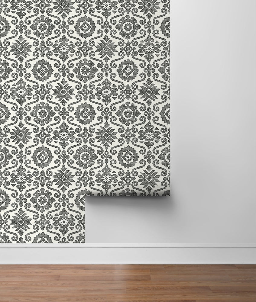 SG10800 Augustine geometric peel and stick removable wallpaper roll from The Sojourn Collection by Stacy Garcia Home