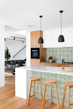SG10804 Augustine geometric peel and stick removable wallpaper kitchen from The Sojourn Collection by Stacy Garcia Home