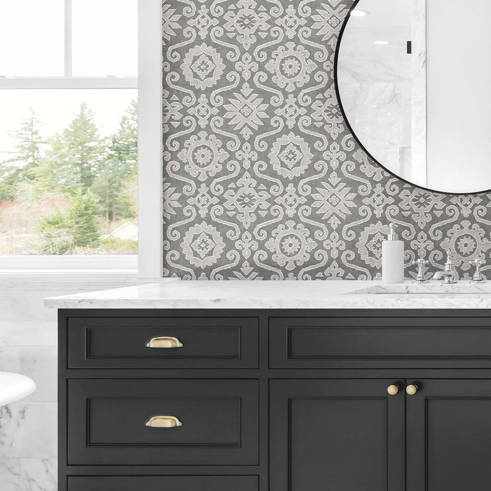 
                  
                    SG10806 Augustine geometric peel and stick removable wallpaper bathroom from The Sojourn Collection by Stacy Garcia Home
                  
                