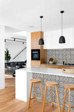 SG10806 Augustine geometric peel and stick removable wallpaper kitchen from The Sojourn Collection by Stacy Garcia Home
