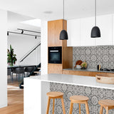 SG10806 Augustine geometric peel and stick removable wallpaper kitchen from The Sojourn Collection by Stacy Garcia Home