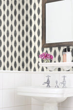 SG10900 Ditto geometric peel and stick removable wallpaper bathroom from The Sojourn Collection by Stacy Garcia Home