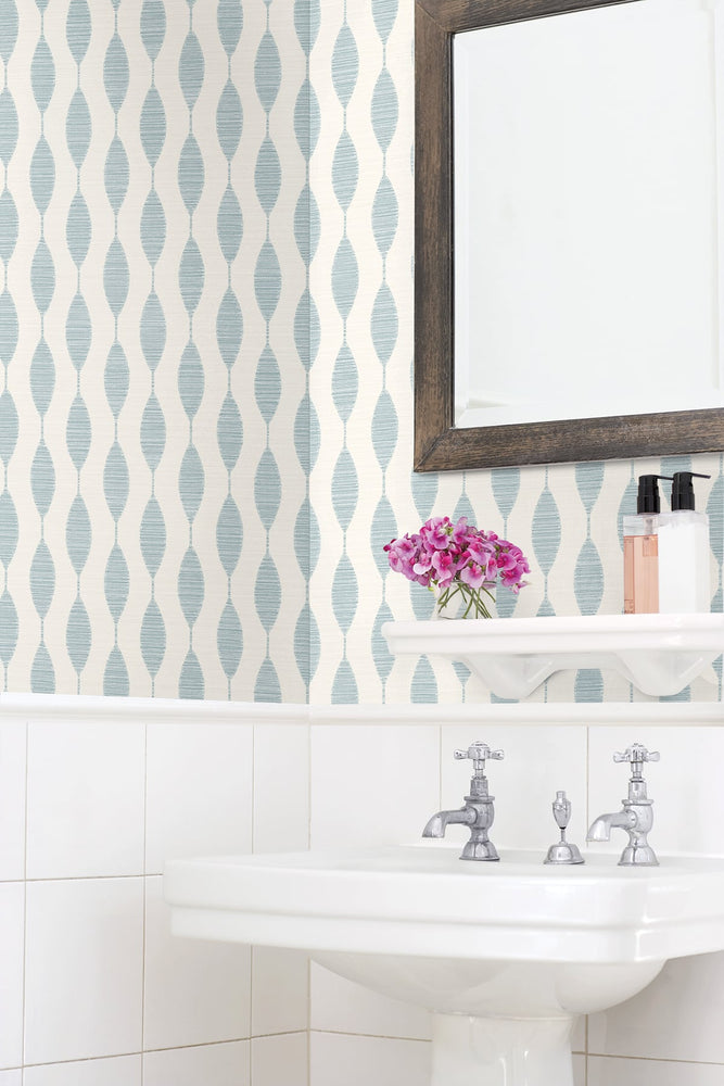 SG10912 Ditto geometric peel and stick removable wallpaper bathroom from The Sojourn Collection by Stacy Garcia Home