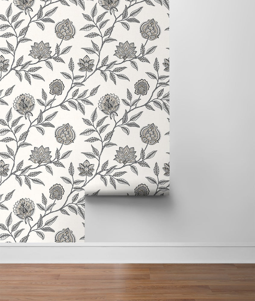 SG11000 Jaclyn floral peel and stick removable wallpaper roll from The Sojourn Collection by Stacy Garcia Home