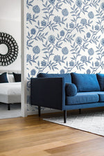 SG11002 Jaclyn floral peel and stick removable wallpaper living room from The Sojourn Collection by Stacy Garcia Home
