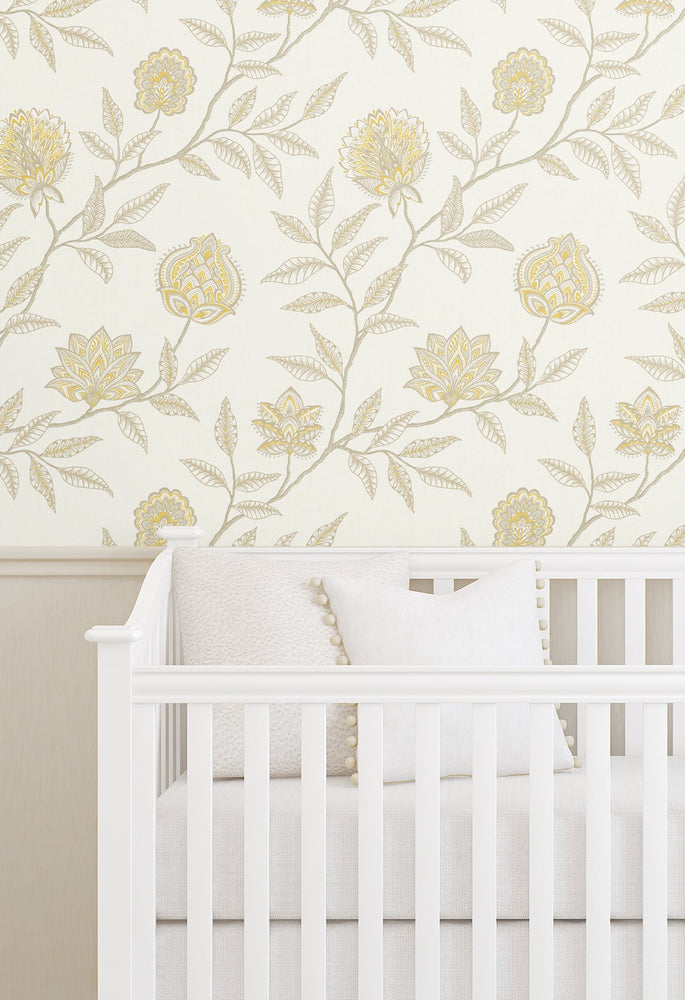 SG11005 Jaclyn floral peel and stick removable wallpaper nursery from The Sojourn Collection by Stacy Garcia Home
