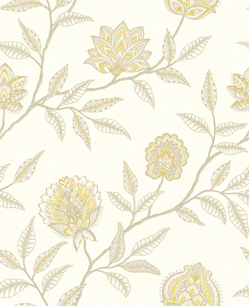 SG11005 Jaclyn floral peel and stick removable wallpaper from The Sojourn Collection by Stacy Garcia Home