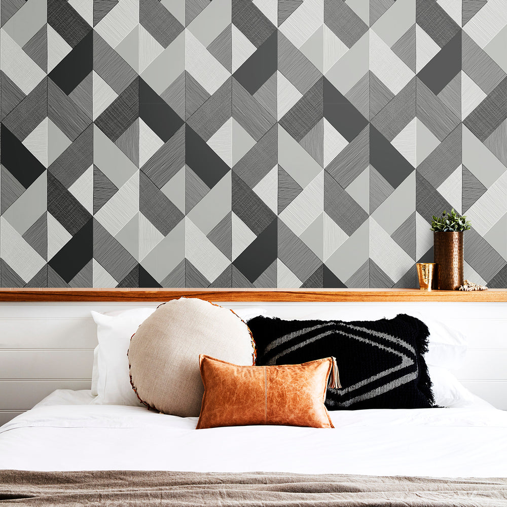 
                  
                    SG11100 Marquetry geometric peel and stick wallpaper bedroom from The Sojourn Collection by Stacy Garcia Home
                  
                